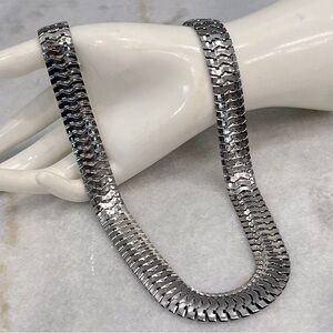Silver Fancy Flat Wide (15mm) Link 24” Chain